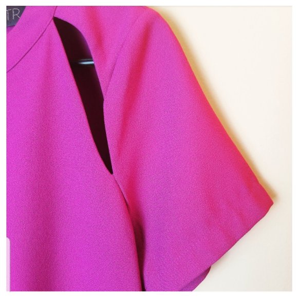 ASTR Crop Top Blouse Fuchsia Pink - Picture 3 of 6